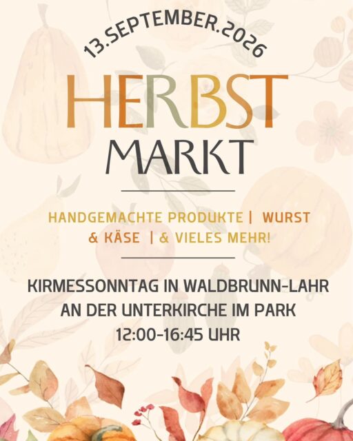 Morgen sind wir mit neuen Produkten in Lahr auf dem Herbstmarkt 🤩. Kommt gerne vorbei und schaut euch um😁